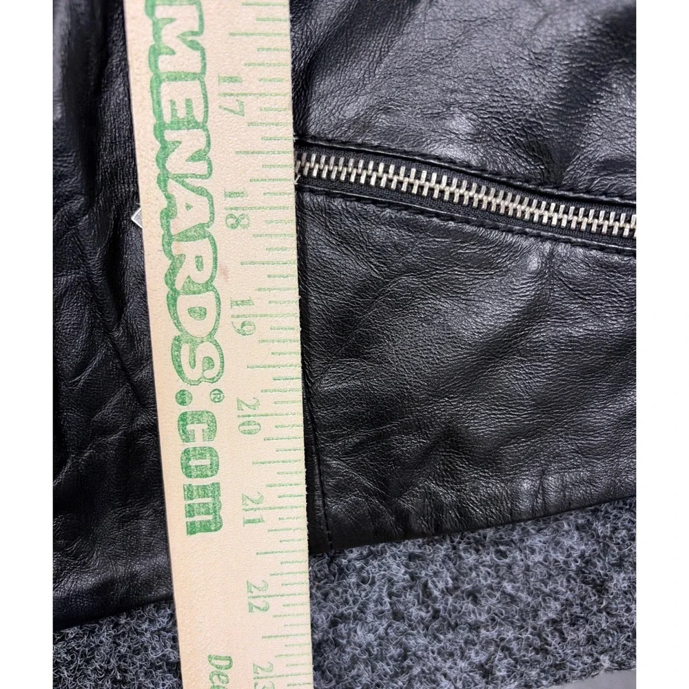 Michael Kors Jacket Womens XL Black Leather Moto Biker Lambskin Zip Up Coat